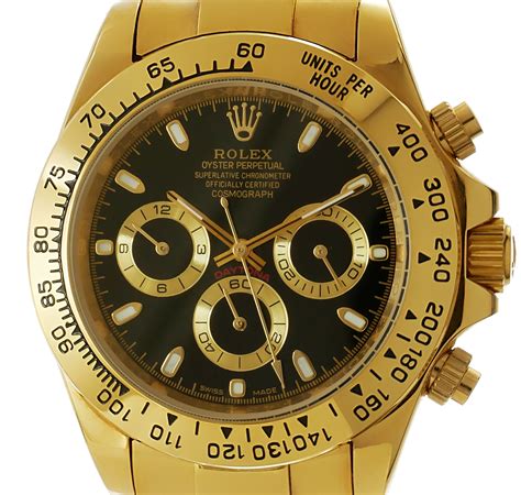 rolex gold schwarzes zifferblatt - Rolex Zifferblatt Dial Daytona Herren Uhr 116523 Gold Guter.